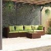 vidaXL Garden Lounge Set Brown PE rattan 5 piece set Modular