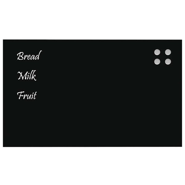 vidaXL Wall-mounted Magnetic Board Black 39.4"x23.6" Tempered Glass