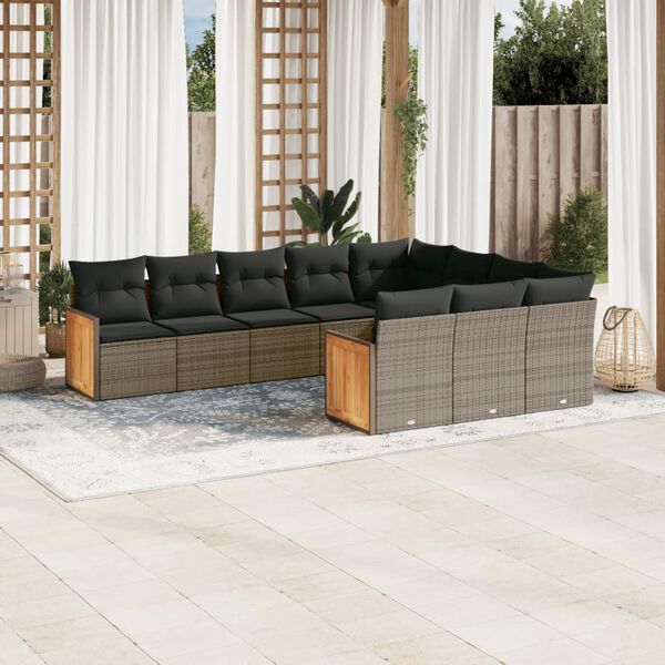 vidaXL Garden Sofa Set Grey