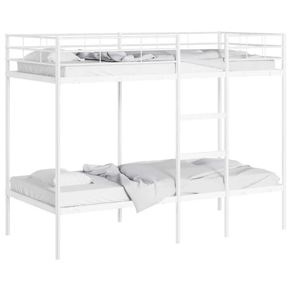 vidaXL Bunk Bed White Steel, mesh fabric 35.4 x 78.7 in Bunk Bed