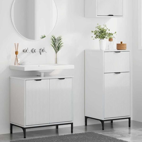 vidaXL Bathroom Furniture Set 2 pcs High gloss white 39.5 x 36 x 88 cm