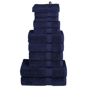 vidaXL Towel Set Navy Blue 100% Cotton Various Sizes Towel Set