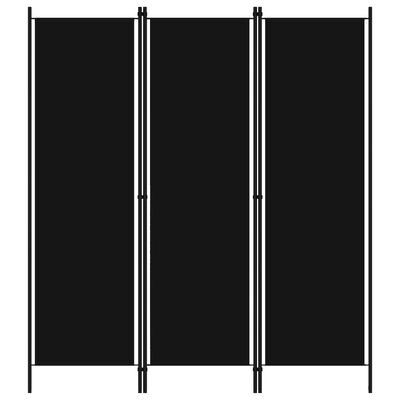 vidaXL 3-Panel Room Divider Black 59.1"x70.9"