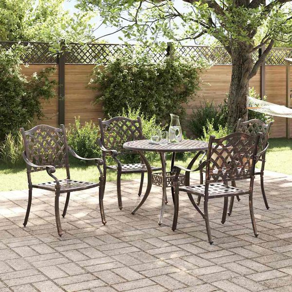 vidaXL Garden Dining Set 5 pcs Bronze 35.4" x 35.4" x 29.5