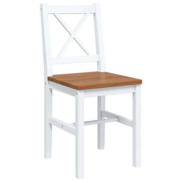 vidaXL Dining Set Brown and White Pine wood Large Durable Dining Set