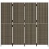vidaXL Room Divider 4 Panels Gray Poly Rattan