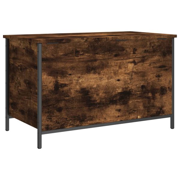vidaXL Storage Bench Smoked oak Engineered wood, metal Compact