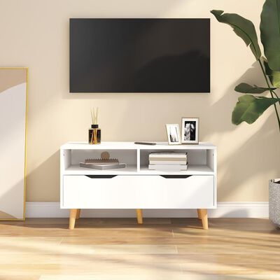 vidaXL TV Cabinet White 35.4"x15.7"x19.1" Engineered Wood