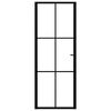 vidaXL Interior Door ESG Glass and Aluminum 29.9"x79.3" Black