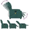 vidaXL Massage Recliner Chair Dark Green