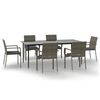 vidaXL Garden Dining Set Black and Grey
