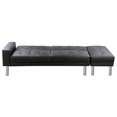 vidaXL Sofa Bed Artificial Leather Black Adjustable