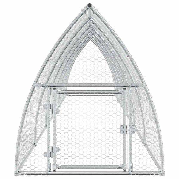 vidaXL Chicken Cage Silver Galvanized Steel Large Durable