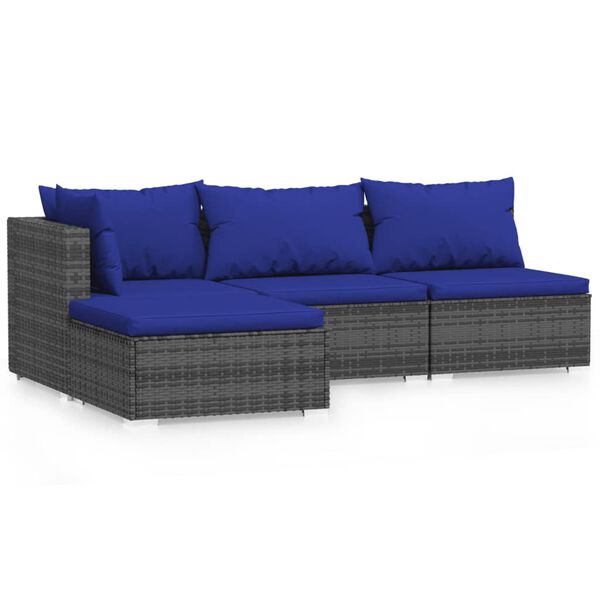 vidaXL Garden Lounge Set Gray