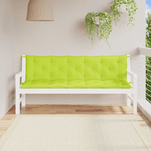 vidaXL Garden Bench Cushion Set of 2 Bright Green