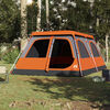 vidaXL Family Tent Dome 8-Person Gray and Orange Quick Release