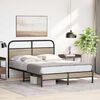 vidaXL Bed Frame Smoked oak Steel, Engineered wood Full Durable