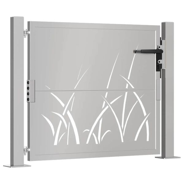 vidaXL Garden Gate 41.3x41.3" Corten Steel Grass Design