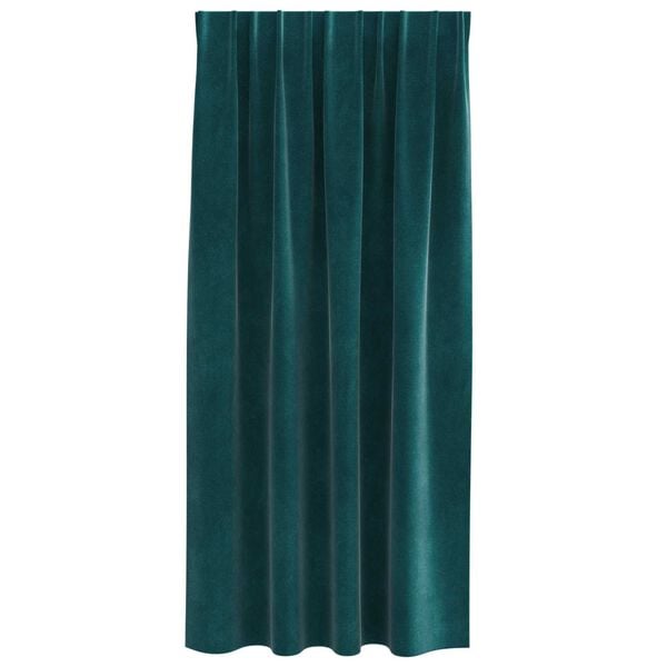 vidaXL Blackout Curtains 2 pcs Dark Green 55.12 x 68.90 in Velvet