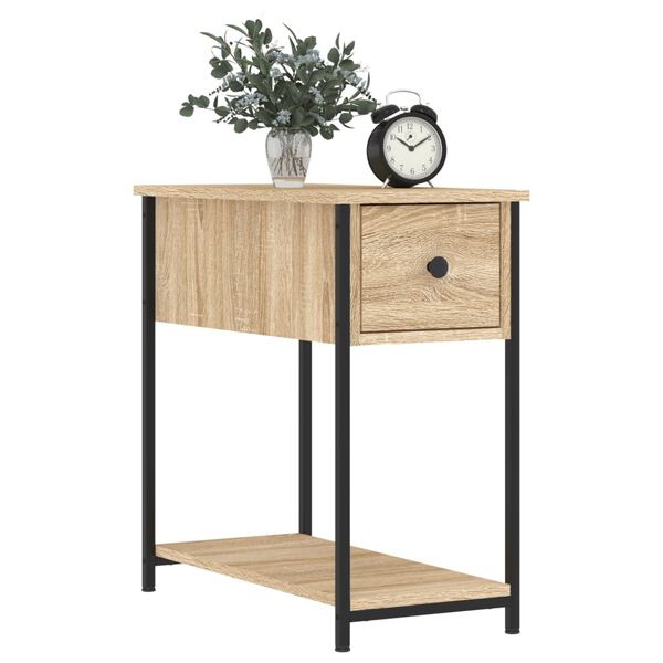 vidaXL Bedside Cabinet Sonoma Oak Engineered wood Compact