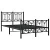vidaXL Bed Frame Black Steel Small Double Rectangular Modern