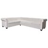 vidaXL Sofa White Faux leather Large Classic/Traditional