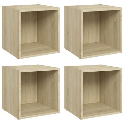 vidaXL TV Cabinets 4 pcs Sonoma Oak 14.6"x13.8"x14.6" Engineered Wood