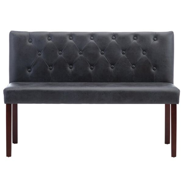 vidaXL Bench Grey Faux suede leather (100% polyester), foam, plywood, rubber