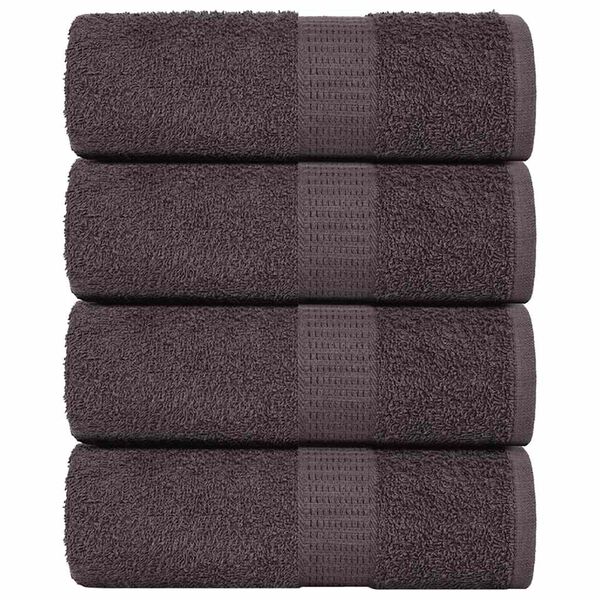 vidaXL Washcloth Set of 4 Anthracite 100% Cotton Small Washcloth