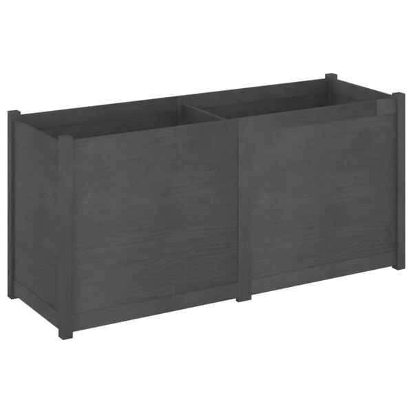 vidaXL Garden Planter Grey Solid pinewood Large Durable Garden Planter