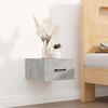 vidaXL Wall-mounted Bedside Cabinet Set of 2 Concrete grey Engineered wood