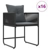 vidaXL Garden Dining Set 17 pcs Black Steel