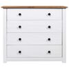 vidaXL Side Cabinet White and wood Solid pinewood Medium Side Cabinet