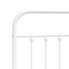 vidaXL Bed Frame White Powder-Coated Steel 76 in x 80 in Industrial