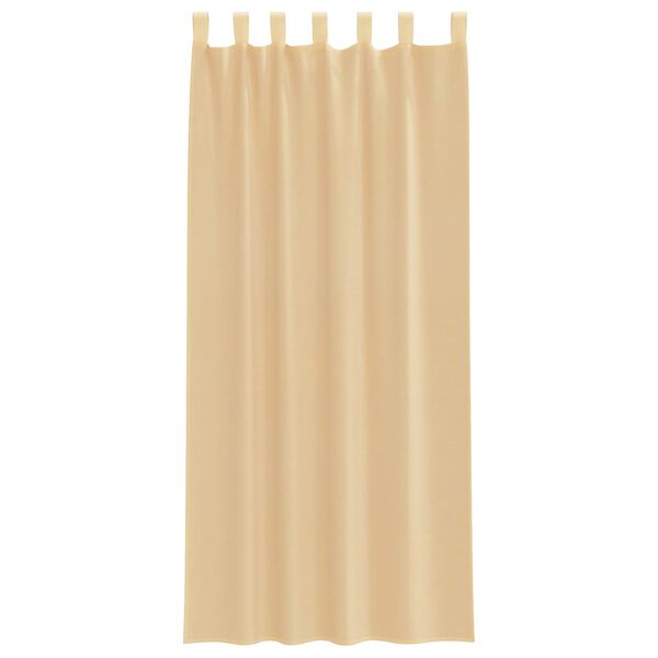vidaXL Voile Curtains with Loops 2 pcs Sand 55.1x96.5"