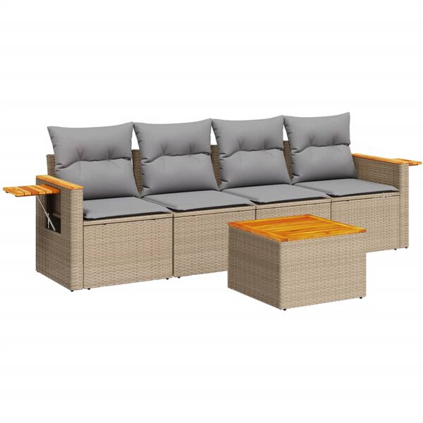 vidaXL Garden Sofa Set Beige