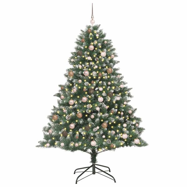 vidaXL Artificial Christmas Tree with 300 LEDs Green 82.68 in