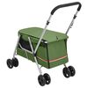 vidaXL Dog Stroller Green Linen fabric 39.4 x 19.3 x 37.8 in Foldable