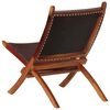 vidaXL Relaxing Chair Dark brown Goat leather, Solid acacia wood Medium