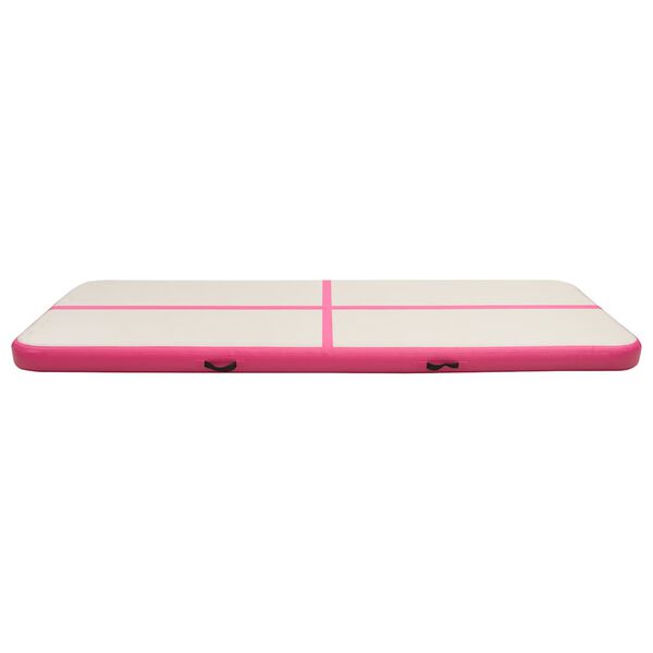 vidaXL Inflatable Gymnastics Mat with Pump 157.5x39.4x7.9" PVC Pink