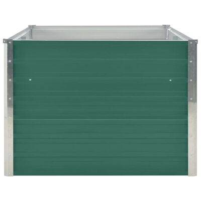 vidaXL Raised Garden Bed 63"x31.5"x17.7" Galvanized Steel Green