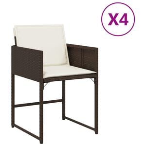 vidaXL Patio Chair Brown PE Rattan Medium Foldable Patio Chair