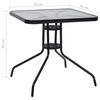 vidaXL Garden Dining Set Black Steel, Tempered Glass, Plastic Rattan