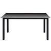 vidaXL Dining Set Table: Black, Chair: Gray, Cushion: Dark Gray Aluminum