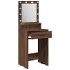 vidaXL Dressing Table with Drawer Brown Oak 19.69 x 16.14 x 53.15 in