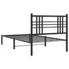 vidaXL Bed Frame Black Powder-Coated Steel Twin Bed Frame Rectangular