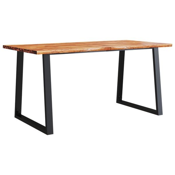 vidaXL Dining Table Wood brown and black
