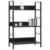 vidaXL Shelf Cabinet Black Engineered wood, Steel Medium Bookshelf