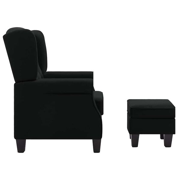 vidaXL Armchair Black Fabric (100% polyester), plywood, plastic Medium