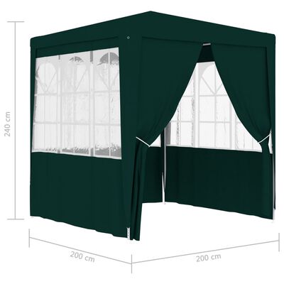 vidaXL Professional Party Tent with Side Walls 6.6'x6.6' Green 0.3 oz/ft²